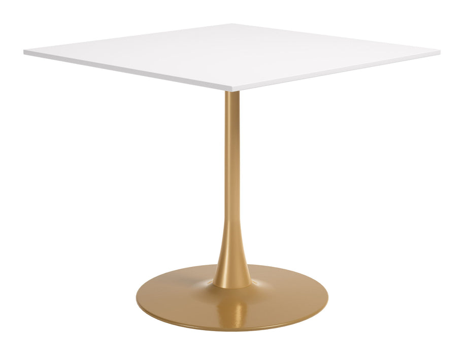 Epas - Dining Table - White / Gold Zuo Modern