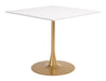 Epas - Dining Table - White / Gold Zuo Modern