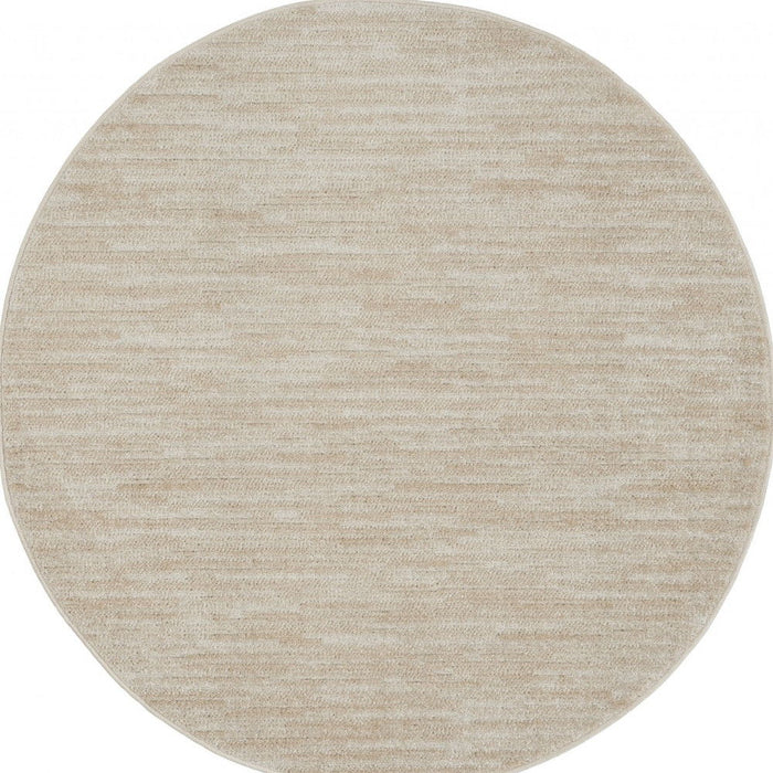 4' X 4' Round Non Skid Indoor / Outdoor Area Rug - Ivory / Beige