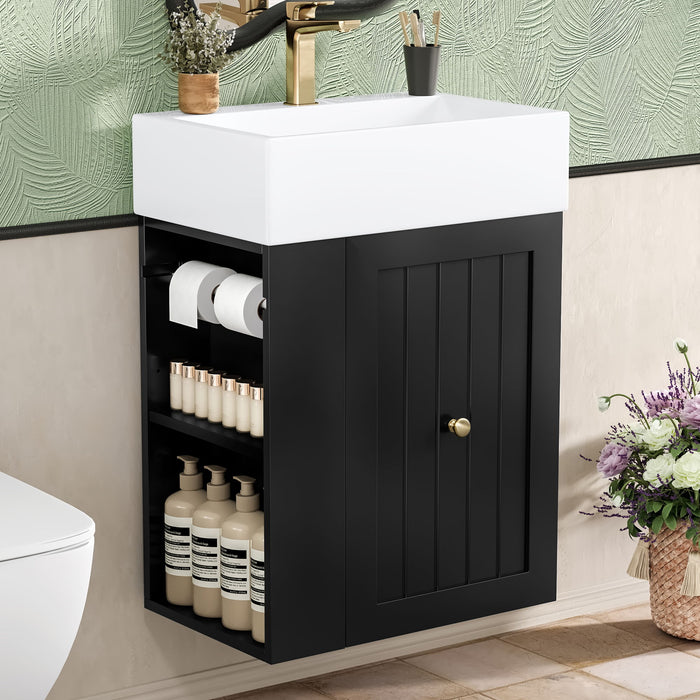 Modern Bathroom Vanity With Sink, Storage Cabinet, Drawer & Side Shelf Hearth and Haven