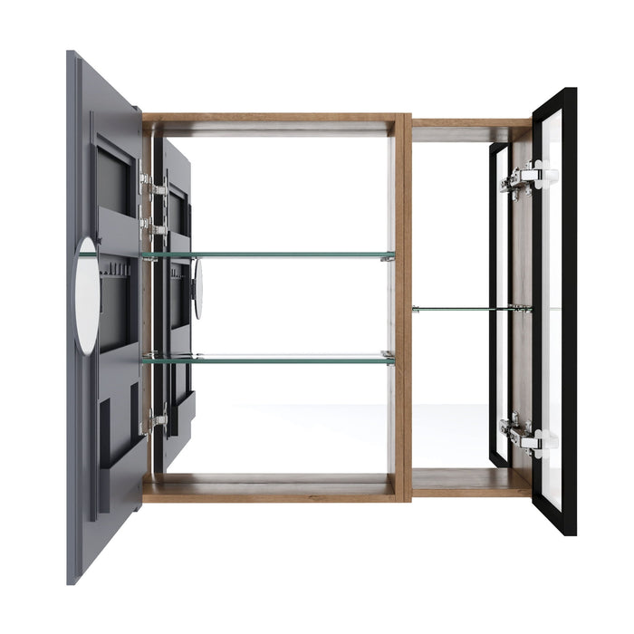 Wall Mounted Bathroom Cabinet & Adjustable Shelves - Imitative Oak Home Essentials
