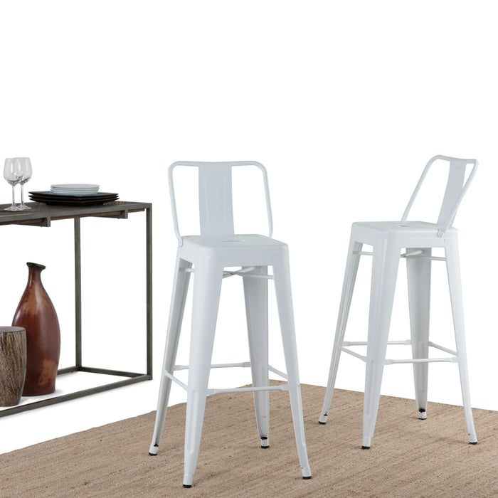 Rayne - Curved Back Metal Stool (Set of 2) Simpli-Home