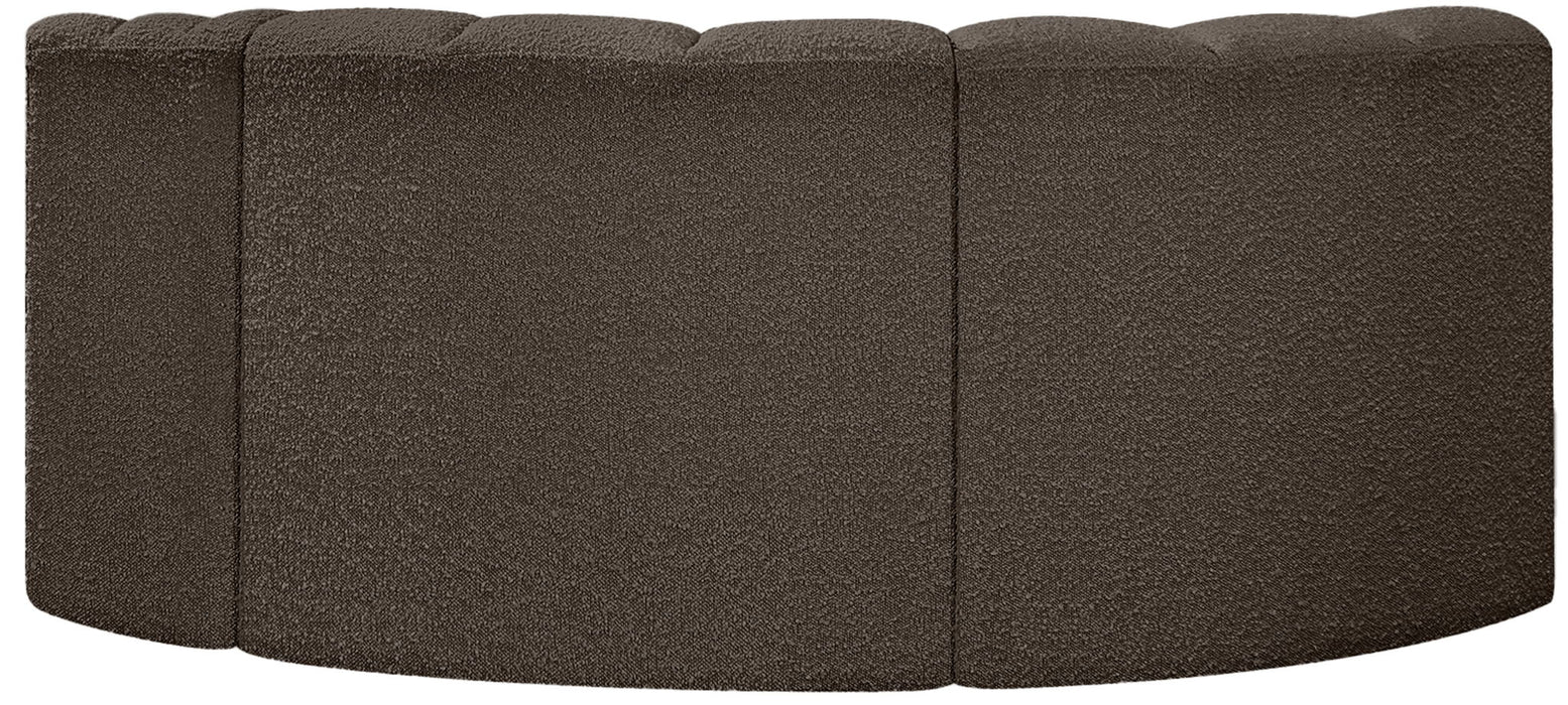 Arc - Boucle Fabric 3 Piece Modular L-Shaped Sofa Meridian Furniture