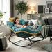 Oversized Papasan Rocking Chair Outdoor With Thick Cushion Home Essentials