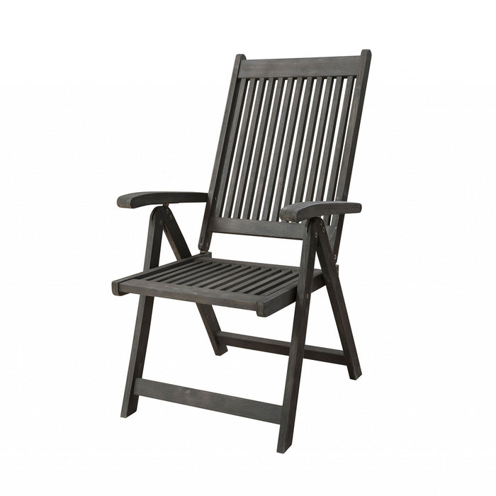 Distressed Outdoor Reclining Chair - Dark Gray