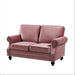 Loveseat Sofa With Nailhead Detail & Turned Legs, 2 Seater Upholstered Couch US Pride