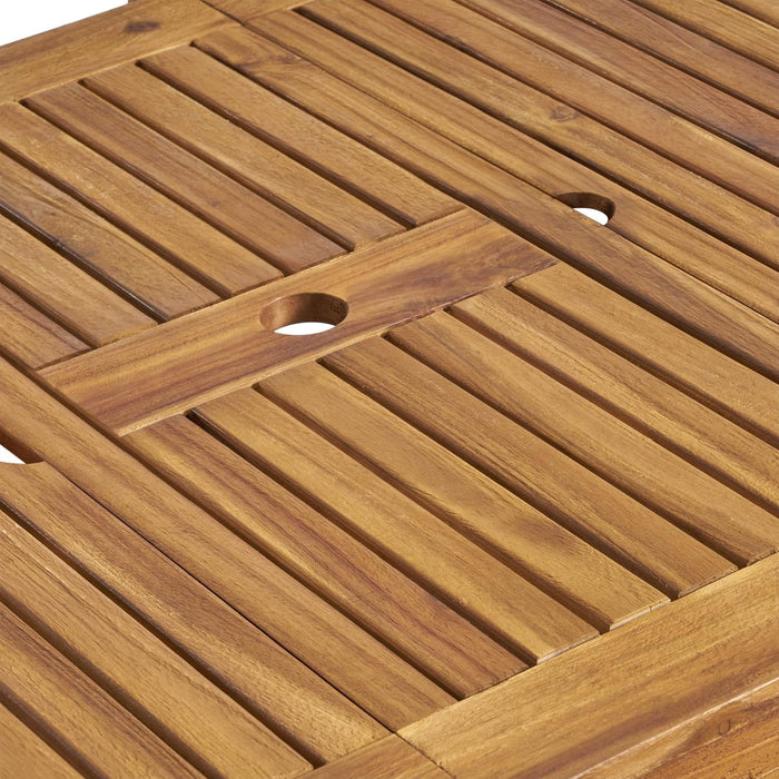 Outdoor 6 Seater Expandable Dining Set With Cushions - Sandblasted Natural / Beige