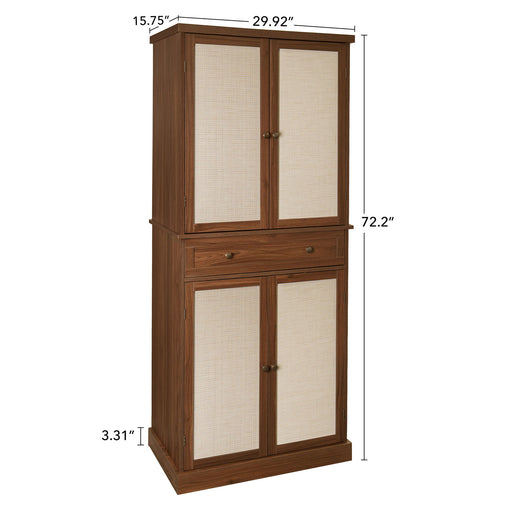4 Door Storage Cabinet With 1 Drawer, With 4 Adjustable Inner Shelves Home Essentials