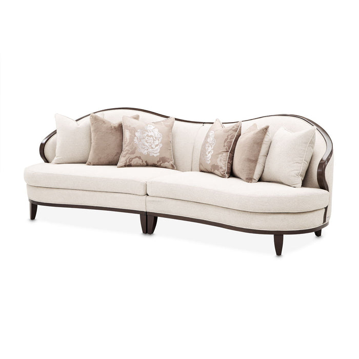 Camellia Field - 2-Piece Chenille Sofa - Beige / Dark Brown
