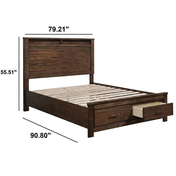 Eastern King Bed With Footboard Drawers Furniture - Oak Home Essentials