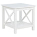 Slater - End Table With X Frame Trim - White Furniture Max
