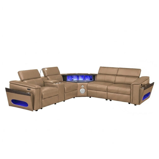 Nova - Sectional With Bluetooth Speaker, LED And Lifting Wine Cabinet Matrix Furniture Group