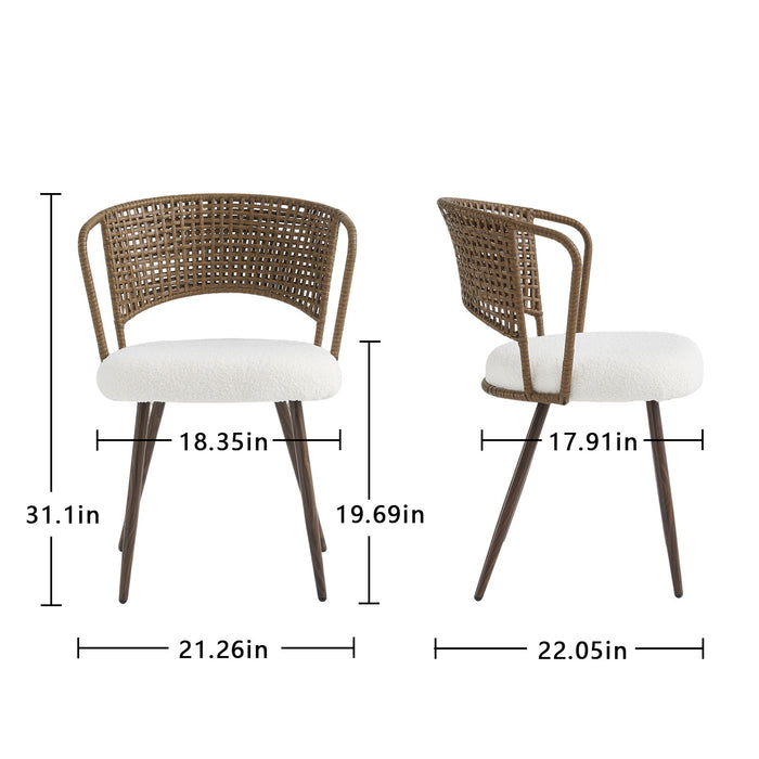 Farmhouse Style Wicker Dining Chair Home Essentials
