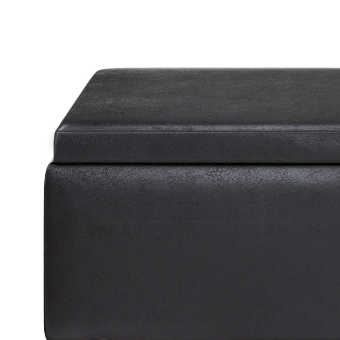 Owen - Tray Top Small Coffee Table Upholstered Storage Ottoman Simpli-Home