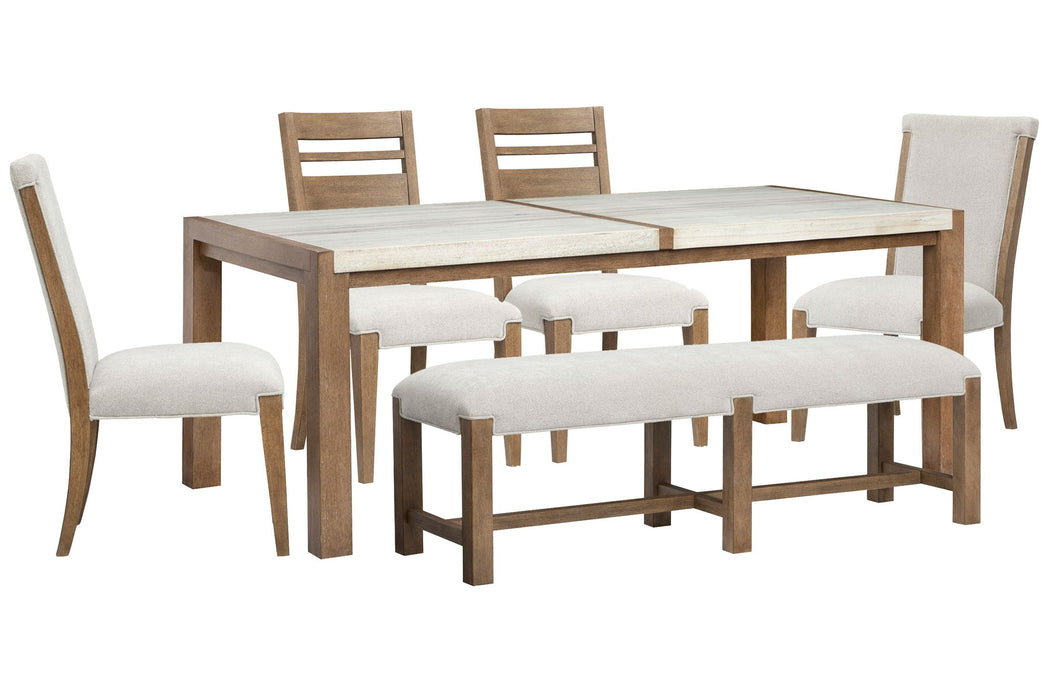 Plum Creek - 6 Piece Rectangular Dining Table Set Magnussen Furniture