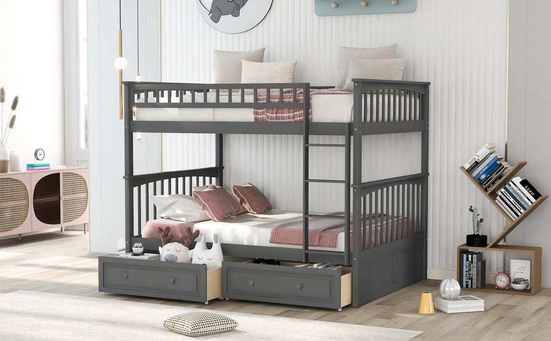 Bunk Bed With Drawers, Convertible Design Hearth and Haven