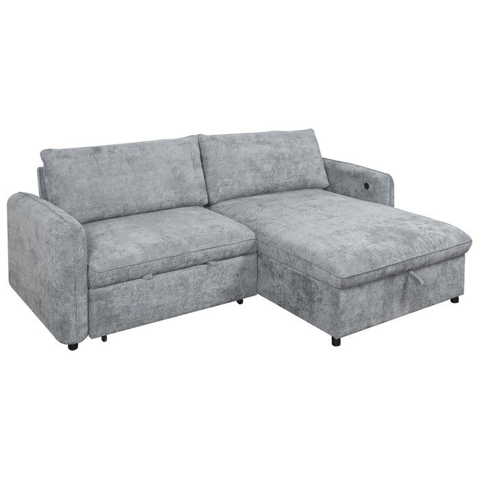 Finn - 2 Piece Sectional (LAF Sofa/Chaise) - Gray New Classic