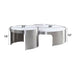 Abilene - Nesting Coffee Table Set - Marble Top & Brush Silver ACME
