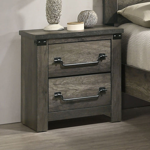 Nightstand, 2 Drawer Storage - Gray Home Essentials