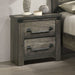 Nightstand, 2 Drawer Storage - Gray Home Essentials