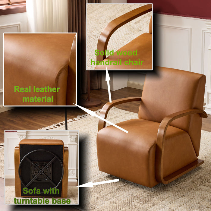Swivel Accent Rotatable Ergonomic Single Chair For Living Room Home Essentials