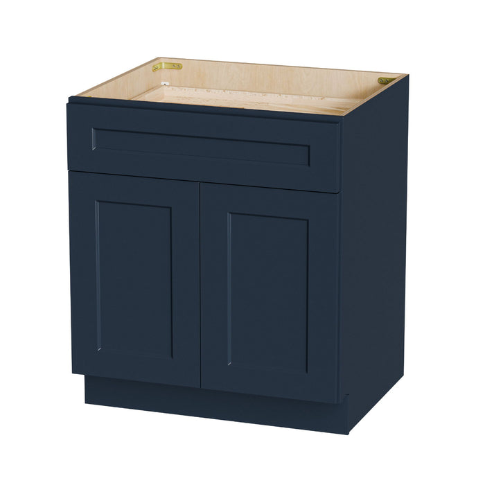 Shaker Base Cabinet With Soft Close Doors And Drawer, Storage Unit With Adjustable Shelf For Bath - Blue Home Essentials