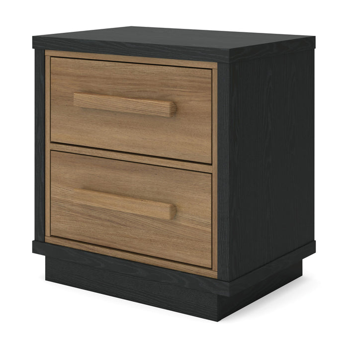Kozmour - Two Drawer Night Stand - Black / Brown Signature Design by Ashley®