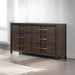 Kenzo - 6 Drawer Dresser - Walnut Matrix Furniture Group