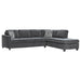 Johnston - Cushion Back Sectional With Pillows Elegant Upholstered Seating - Dark Gray Furniture Max