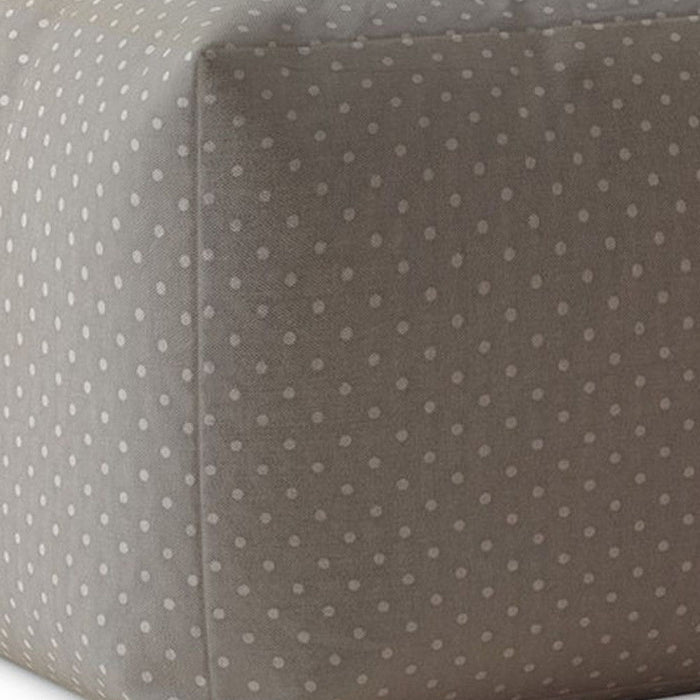 Cotton Polka Dots Pouf Ottoman - Gray