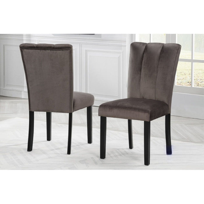Dining Chairs With Pedestal Base (Set of 2) - Black / Brown Home Essentials