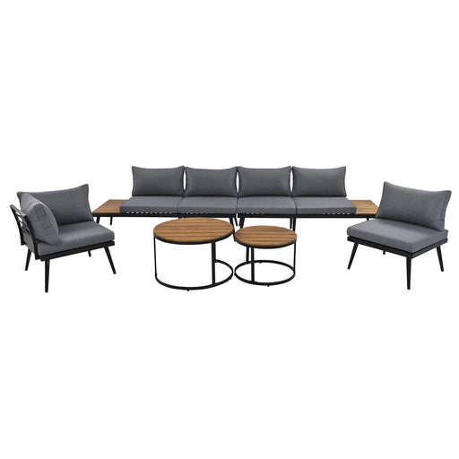 Modern Outdoor Sectional Sofa Set With Nesting Coffee Tables Hearth and Haven