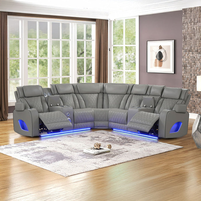 Fortuner - Power Recliner Sectional Sofa Matrix Furniture Group