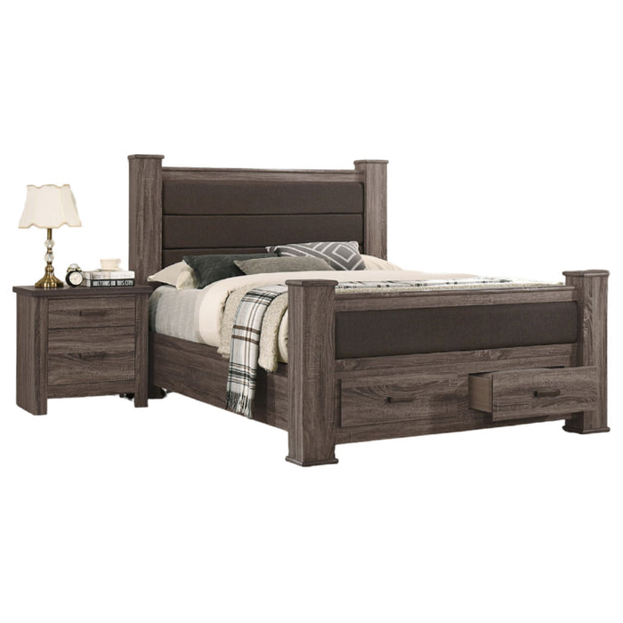 Upholstered Bed With Footboard Drawers Home Essentials