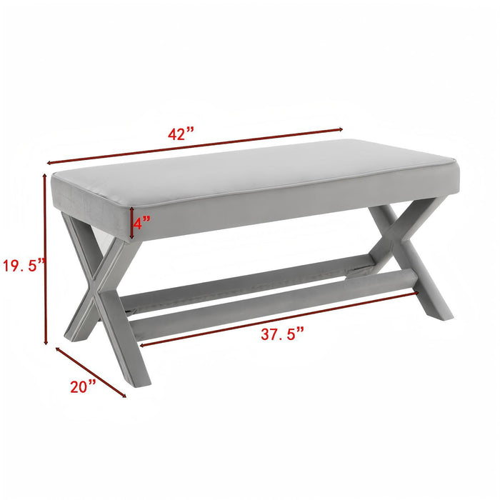 Comfort Double Bench Upholstered With X Crossed Legs Home Essentials