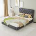 Upholstered Bed With Tufted Headboard Home Essentials