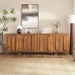 Farmhouse TV Stand, Storage Media Console With Adjustable Shelves & 3 Cable Holes Hearth and Haven