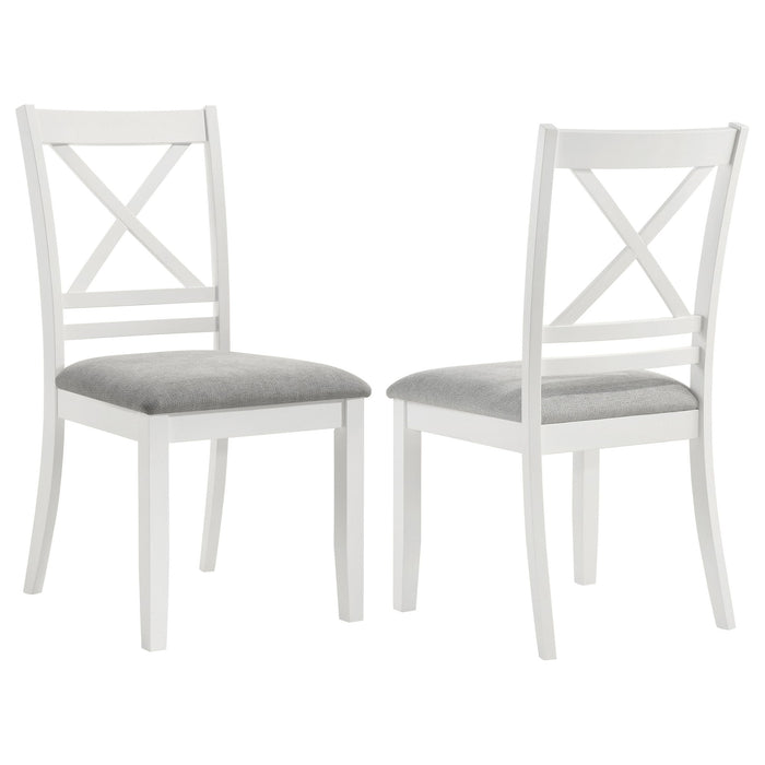 Evanston - Cross Back Dining Side Chair (Set of 2) - White Furniture Max
