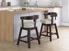 Haddigan - Upholstered Swivel Barstool (Set of 2) - Dark Brown Signature Design by Ashley®