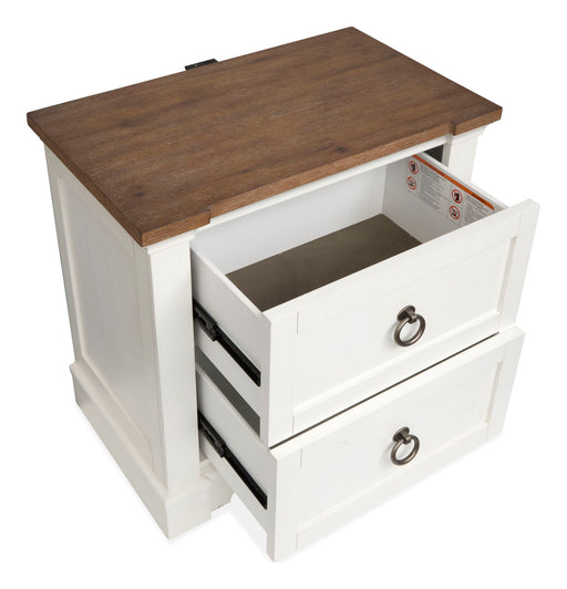 Kingston - Drawer Nightstand - Whisper White And Cerused Nutmeg Magnussen Furniture