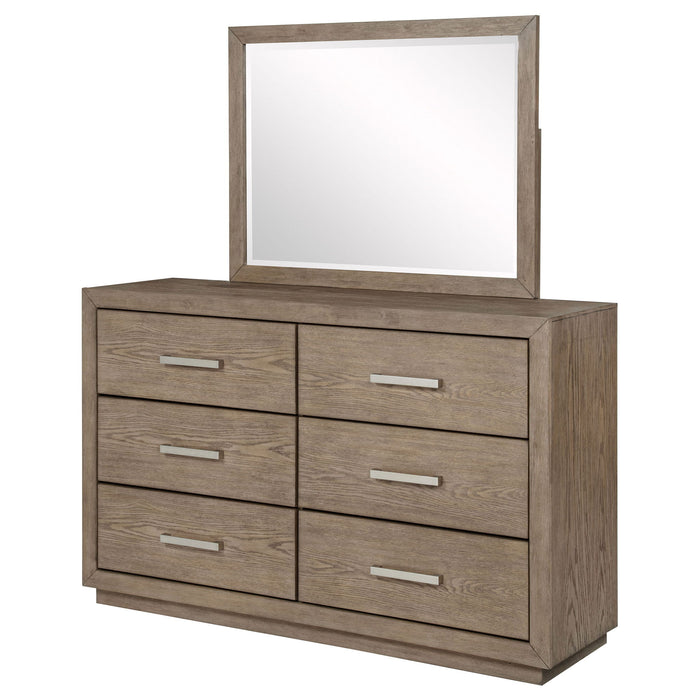 Gibbons - 6 Drawer Dresser And Mirror Set - Brown Furniture Max
