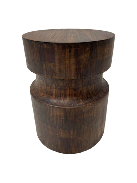 16" Solid Wood Round End Table - Brown