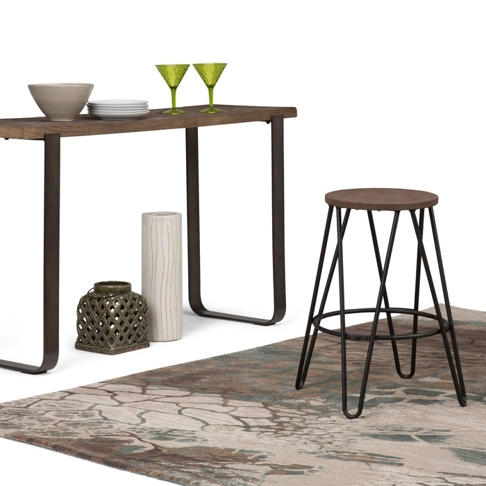 Simeon - Multifunctional Metal Stool With Wood Seat Simpli-Home