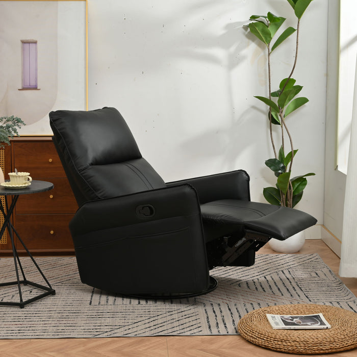 360° Modern Small Rocking Swivel Recliner Chair With Side Pocket