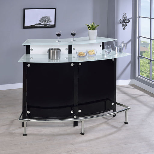 Keystone - Home Bar With Stemware & Wine Storage - Black Furniture Max
