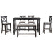 Counter Height Dining Set With Shelf, 4 Chairs And Bench Hearth and Haven