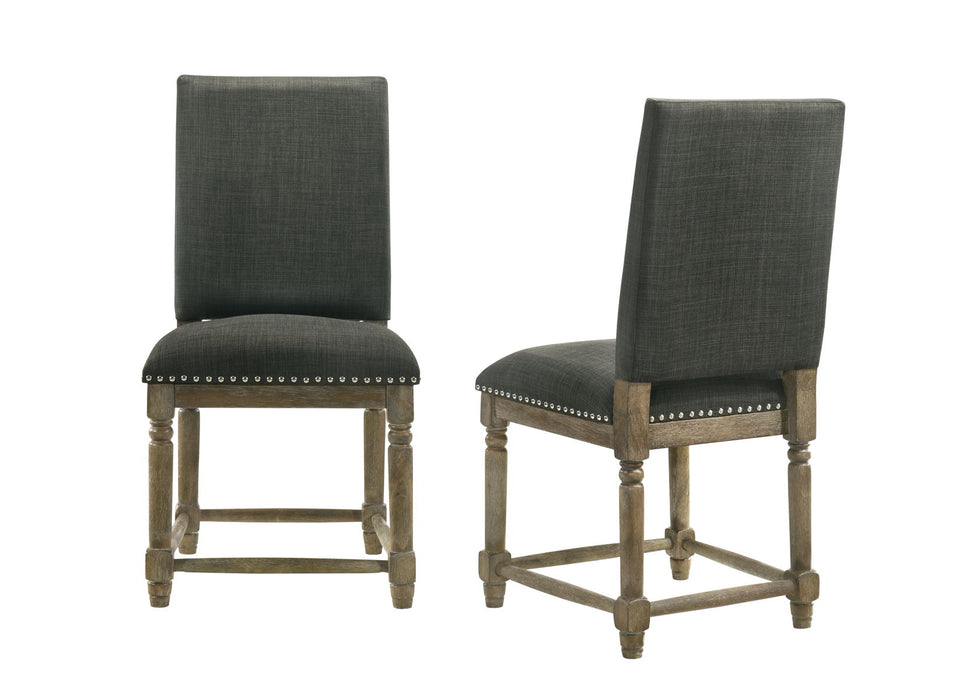 Everton - 19" Fabric Dining Chair With Nailhead Trim (Set of 2) - Gray