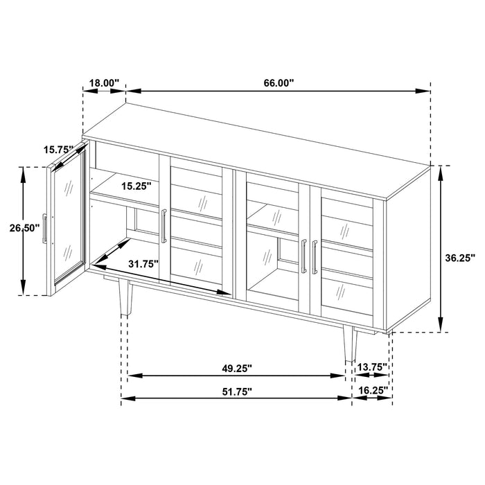 4 Door Sideboard With Dual Drawers - Natural Furniture Max