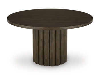 Radkin - Round Dining Room Table - Burnished Brown Signature Design by Ashley®