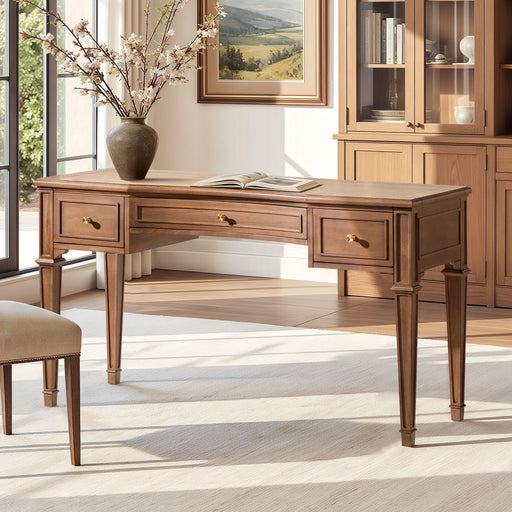 Dauphin - 3 Drawer Executive Desk - Brown Jennifer Taylor Home